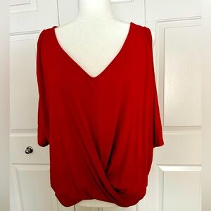 NWT, NY & CO V-neck Casual Top with Front Twist, Size XLarge